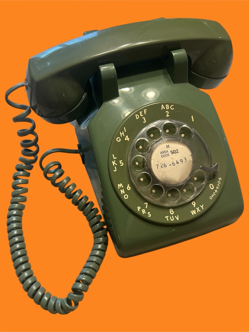 Vtg Western Electric Bell System 500DM R81NA6 Rotary Phone Olive Green Decor